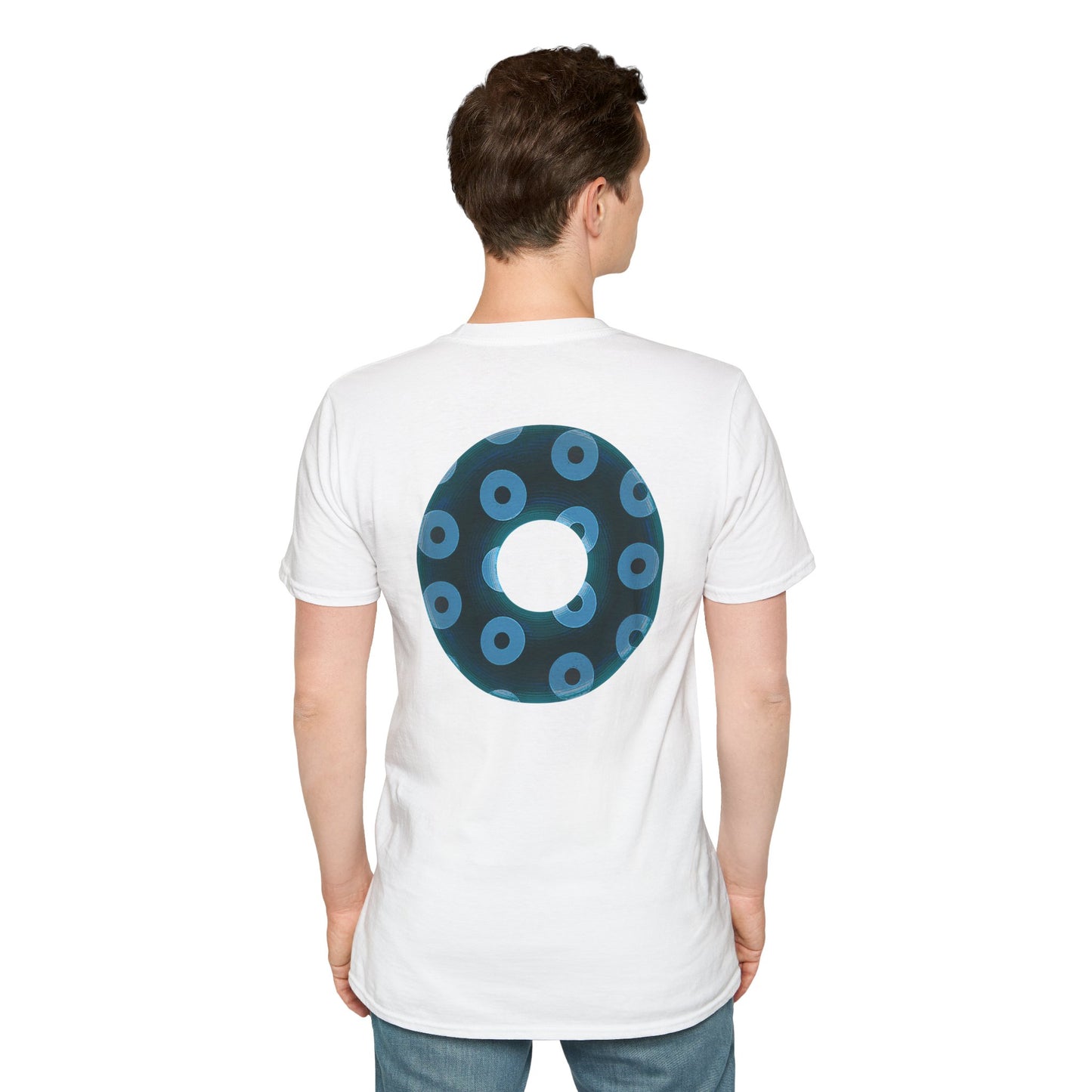 Plain Donuts/Unisex Soft-Style - "Plain Blimpy Paradoxical Donuts" - dark teal/light blue donuts