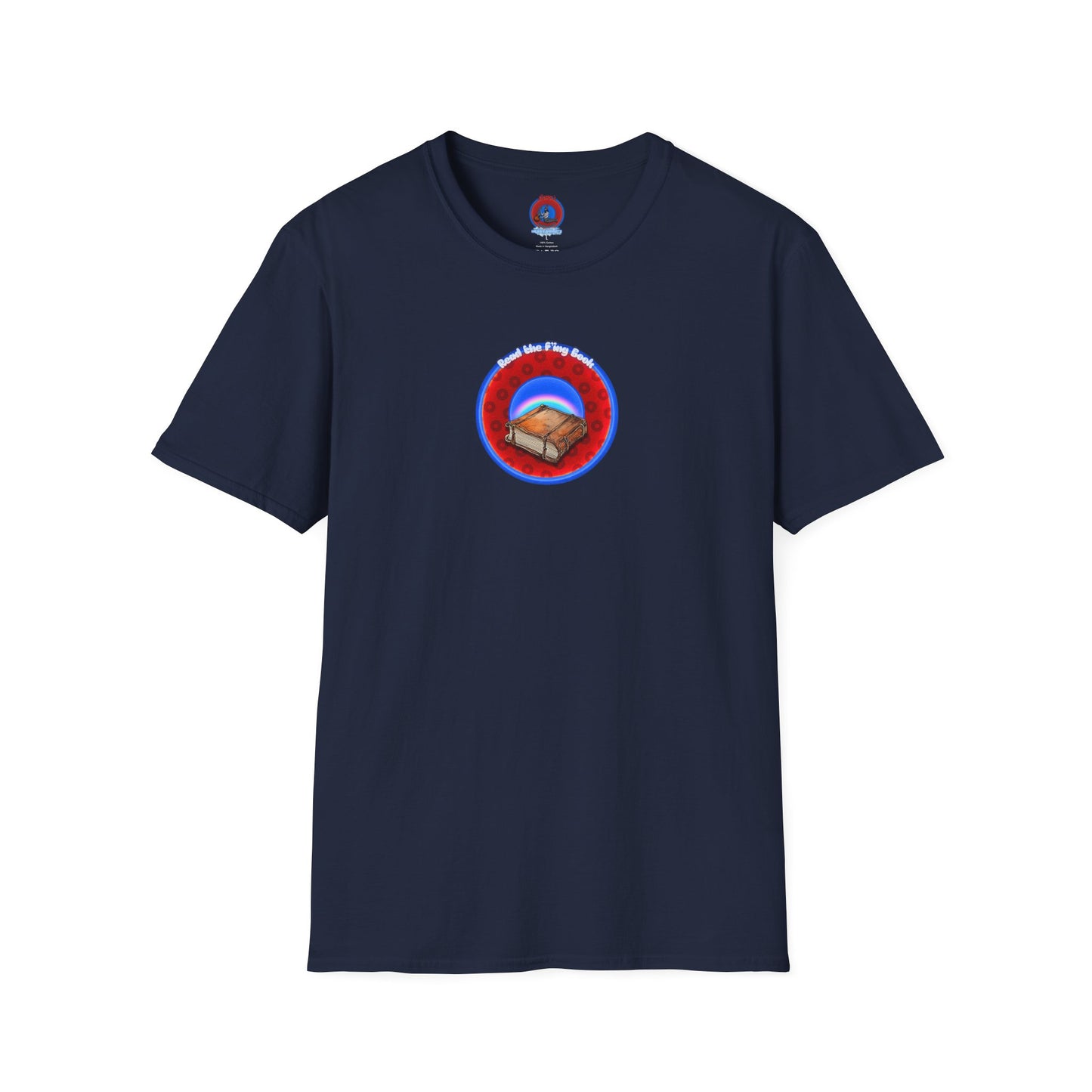 Classic Donut Tee - Unisex Soft-Style - "Read the F'ing Donut" - red/blue paradoxical donut