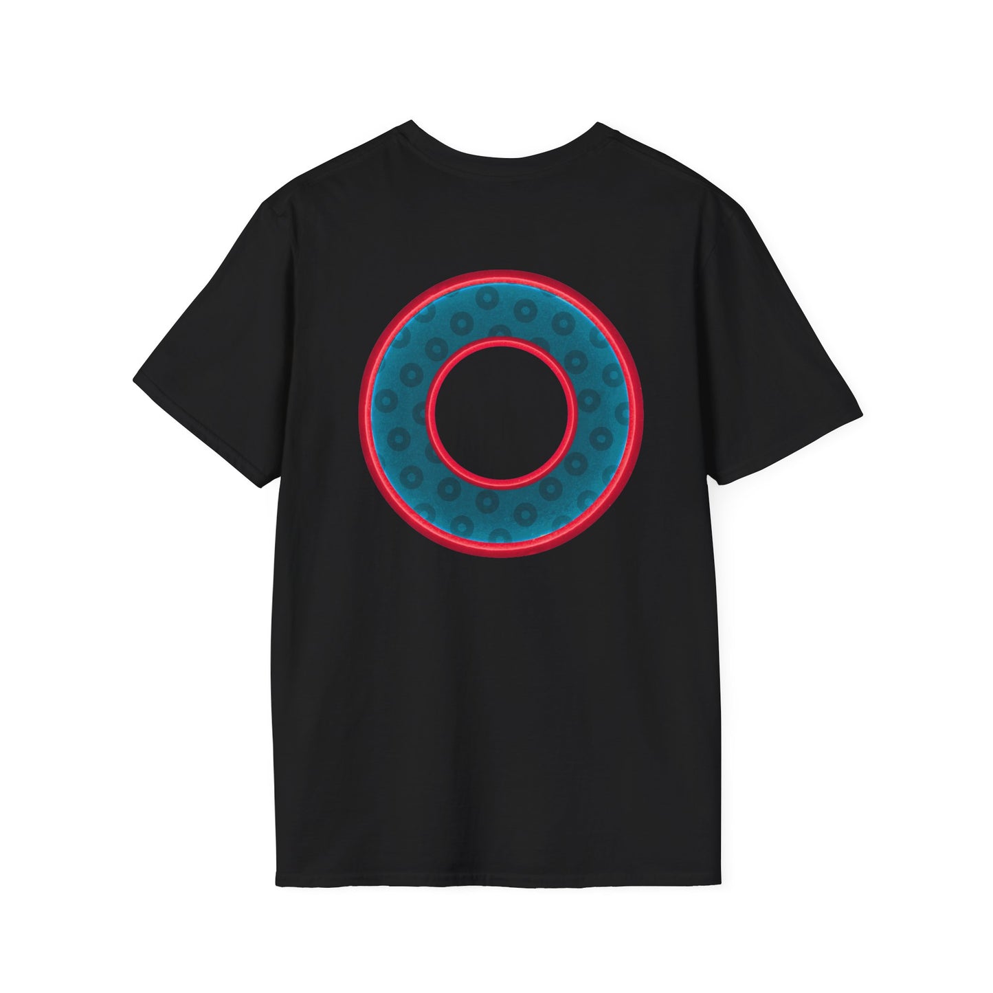 Plain Donuts/Unisex Soft-Style - "Plain Wide Mouthed Paradoxical Donuts" - dark aquamarine blue/red donuts