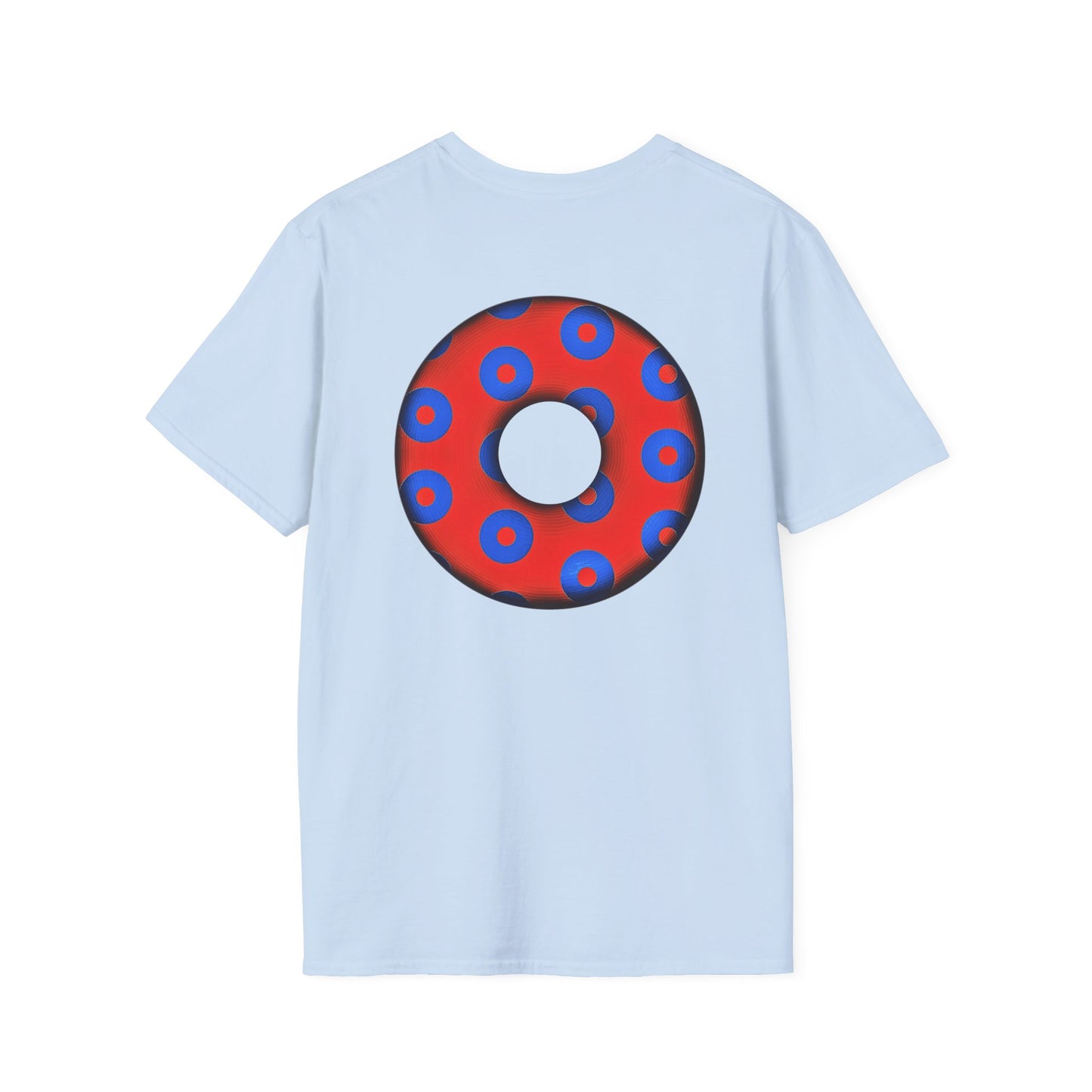 Plain Donuts/Unisex Soft-Style - "Plain Blimpy Paradoxical Donuts" - red/blue donuts