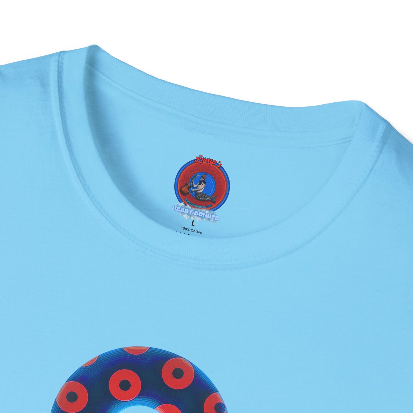Plain Donuts/Unisex Soft-Style - "Plain Blimpy Paradoxical Donuts" - royal blue/bright red donuts