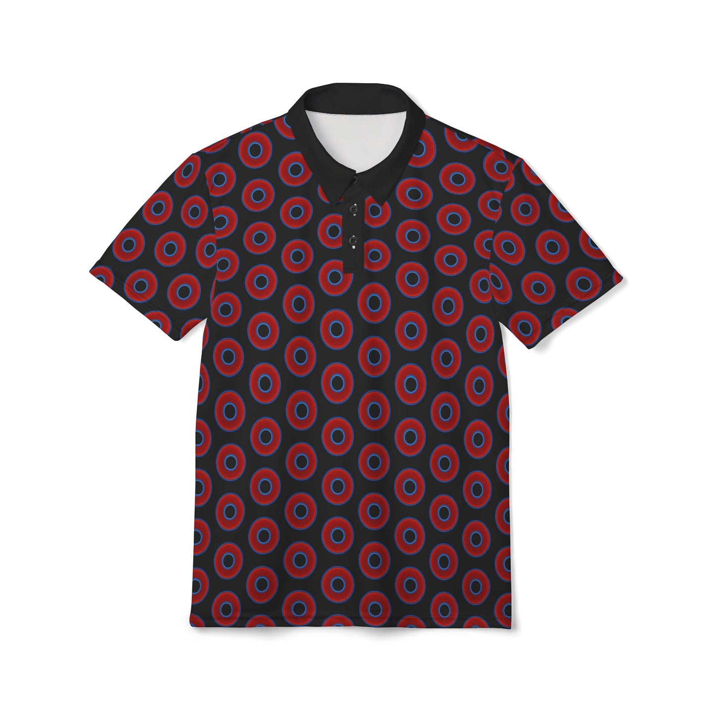 AOP Donut Polo - vivid donut print w/black background [unisex]