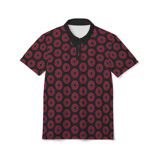 AOP Donut Polo - vivid donut print w/black background [unisex]