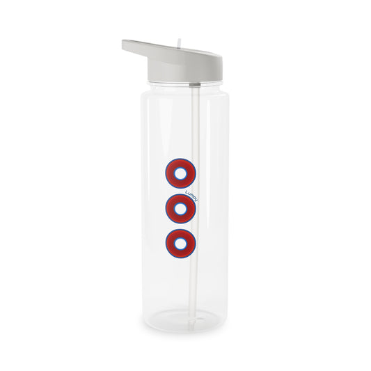25oz Lumpy Tritan Water Bottle - 3 vivid red donuts