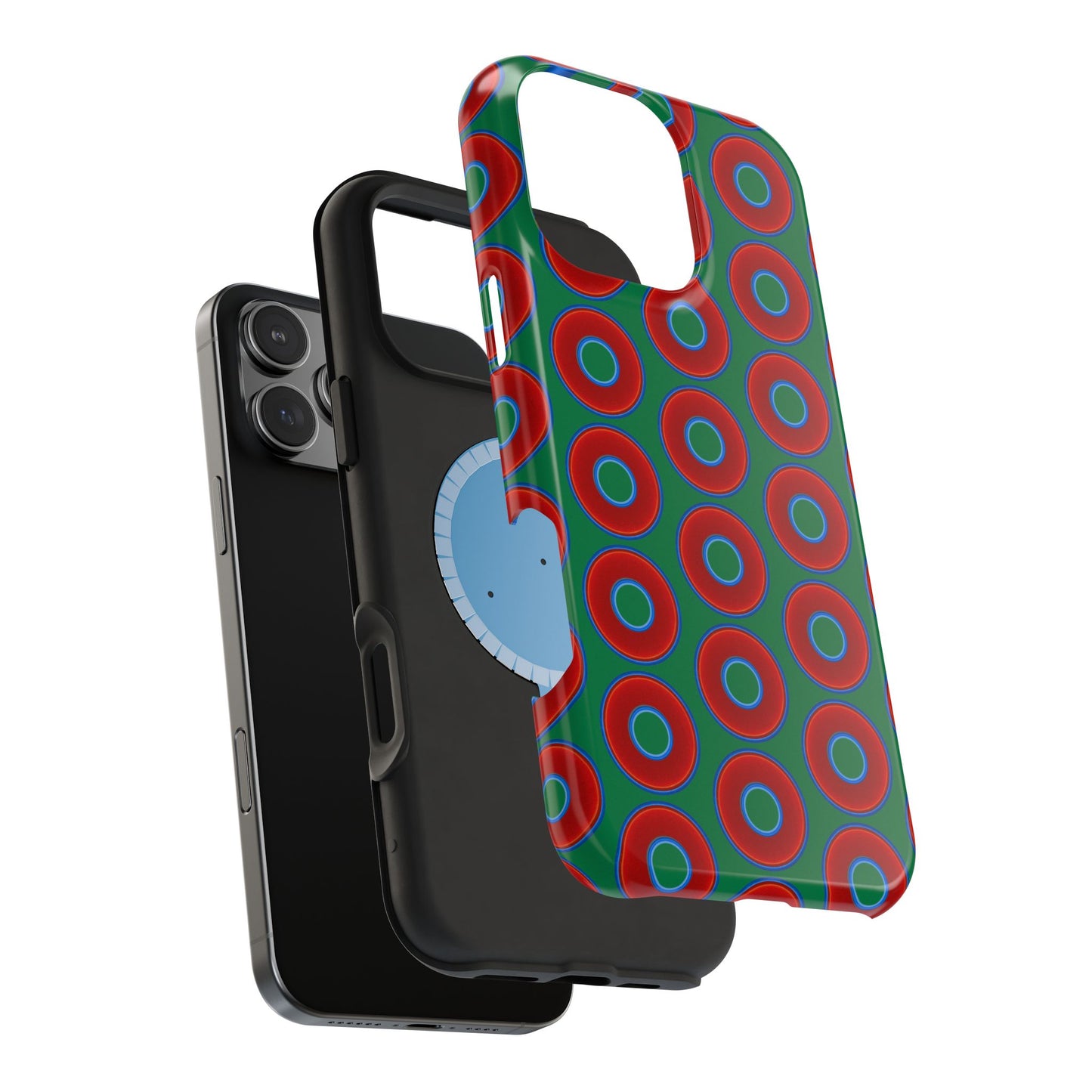 Magnetic Tough Donut Case - red vivid donut print w/green background
