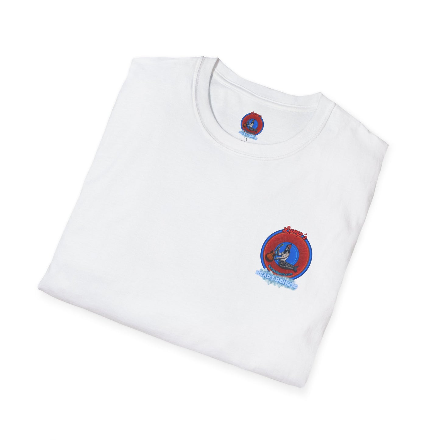 Classic Donut Tee - Unisex Soft-Style - "Lump's Heady Donuts Logo" - series 1.0  - red donut