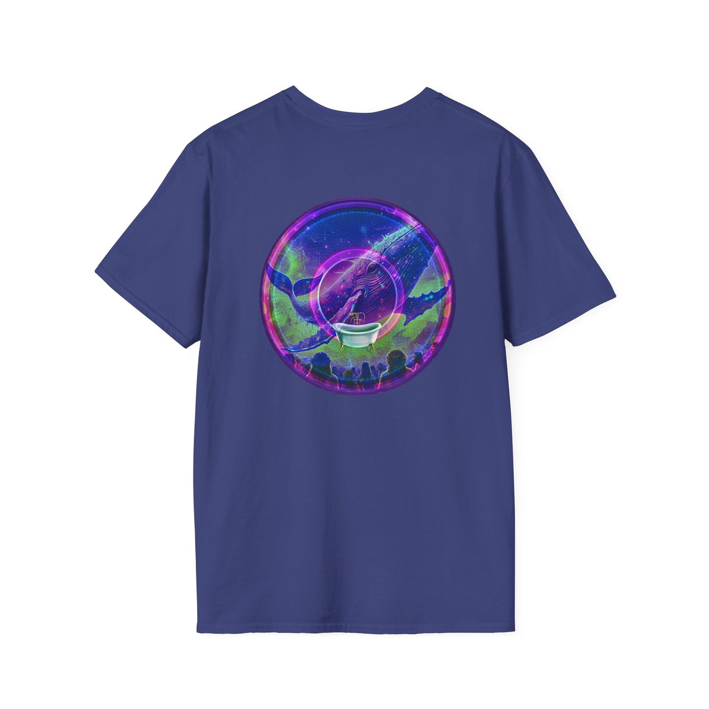 Classic Donut Tee - Unisex Soft-Style - "A Purple Humpback Whale of a Good Time" - variant 2 - purple picture donut