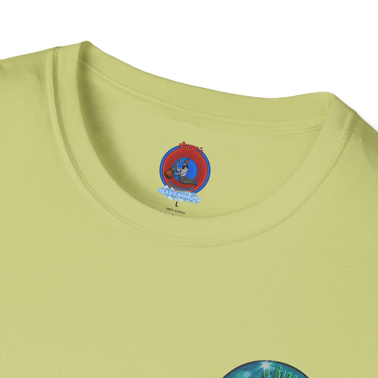 Classic Donut Tee - Unisex Soft-Style - "Sunday Phunday" - series 1.0 - variant 1 - teal donut