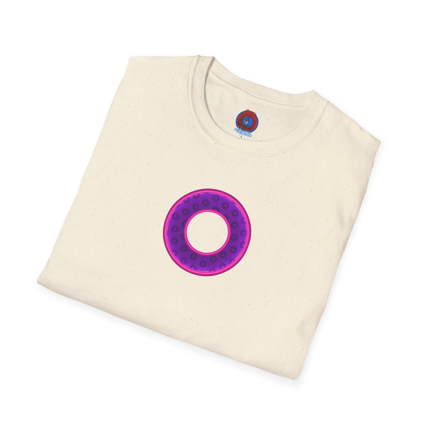 Plain Donuts/Unisex Soft-Style - "Plain Wide Mouthed Paradoxical Donuts" - dark purple/bright magenta donuts