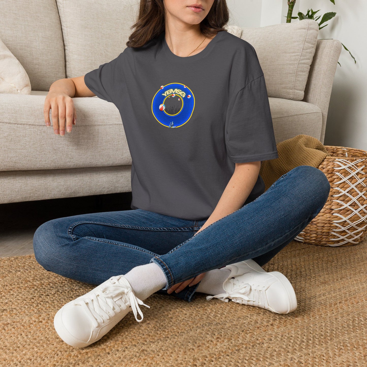 Donut Tee - Unisex Soft-Style - "The Donut's Secret Ingredient? MSG" - vivid blue/yellow donut - variant 2