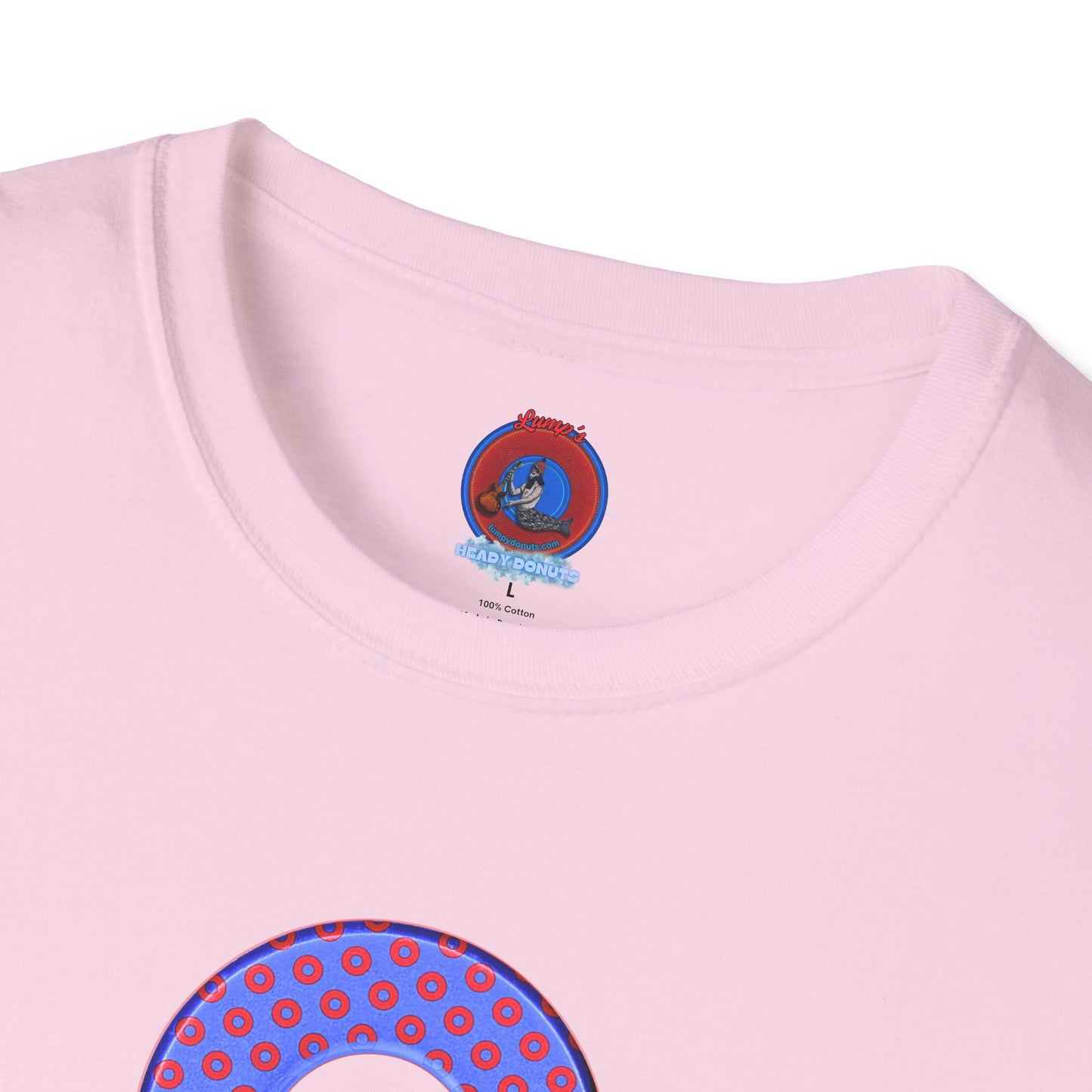 Plain Donuts/Unisex Soft-Style - "Plain Electric Paradoxical Donuts" - light royal blue/red donuts