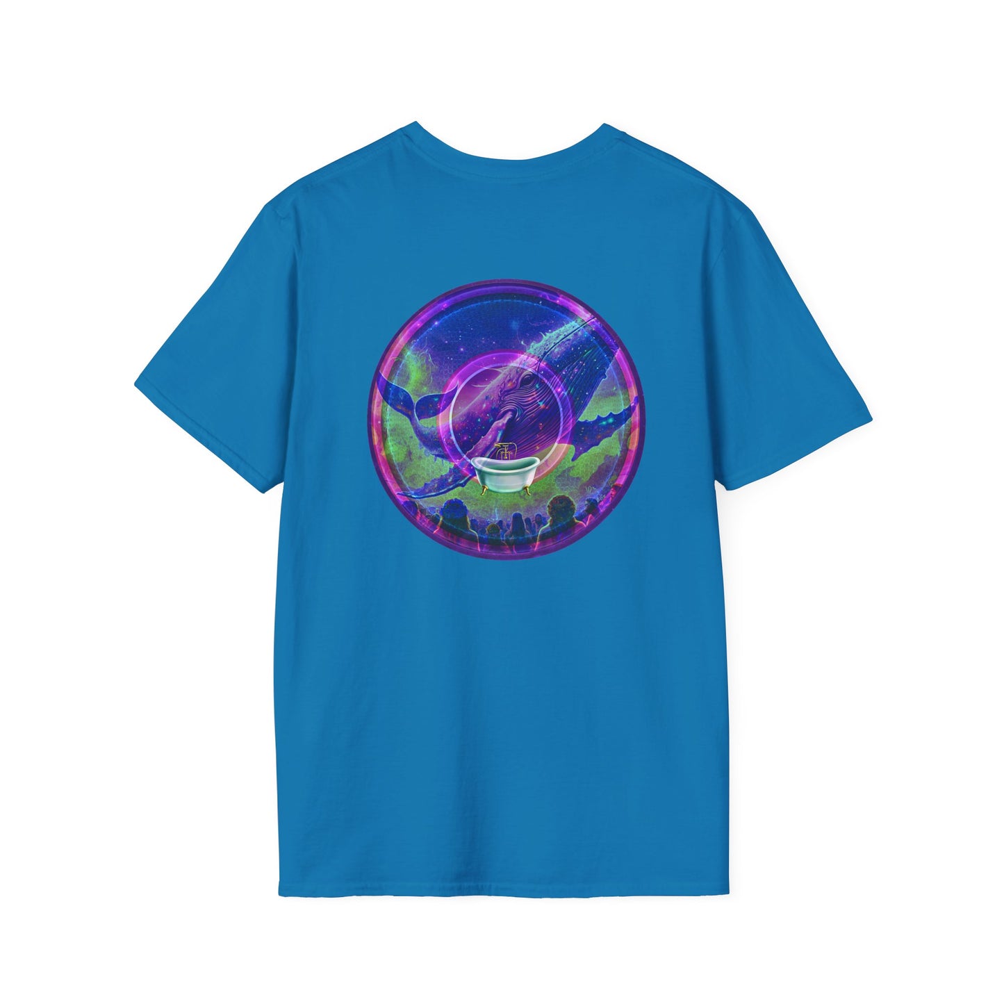 Classic Donut Tee - Unisex Soft-Style - "A Purple Humpback Whale of a Good Time" - variant 2 - purple picture donut