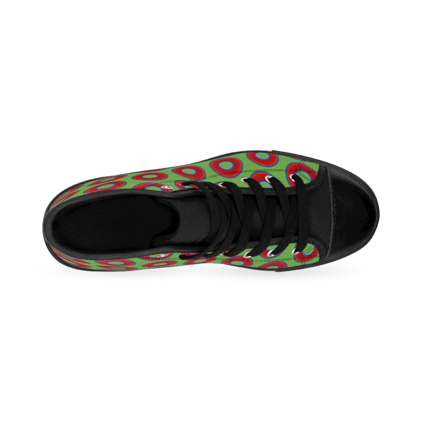 Cushiony Convectors - High Tops - red vivid donuts w/light green background