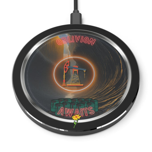 The Flow - Wireless Lumpy Donut Chargers - "The Wireless Charger Splashed in Oil" - silver pic donut w/black background - [*charitable donut]