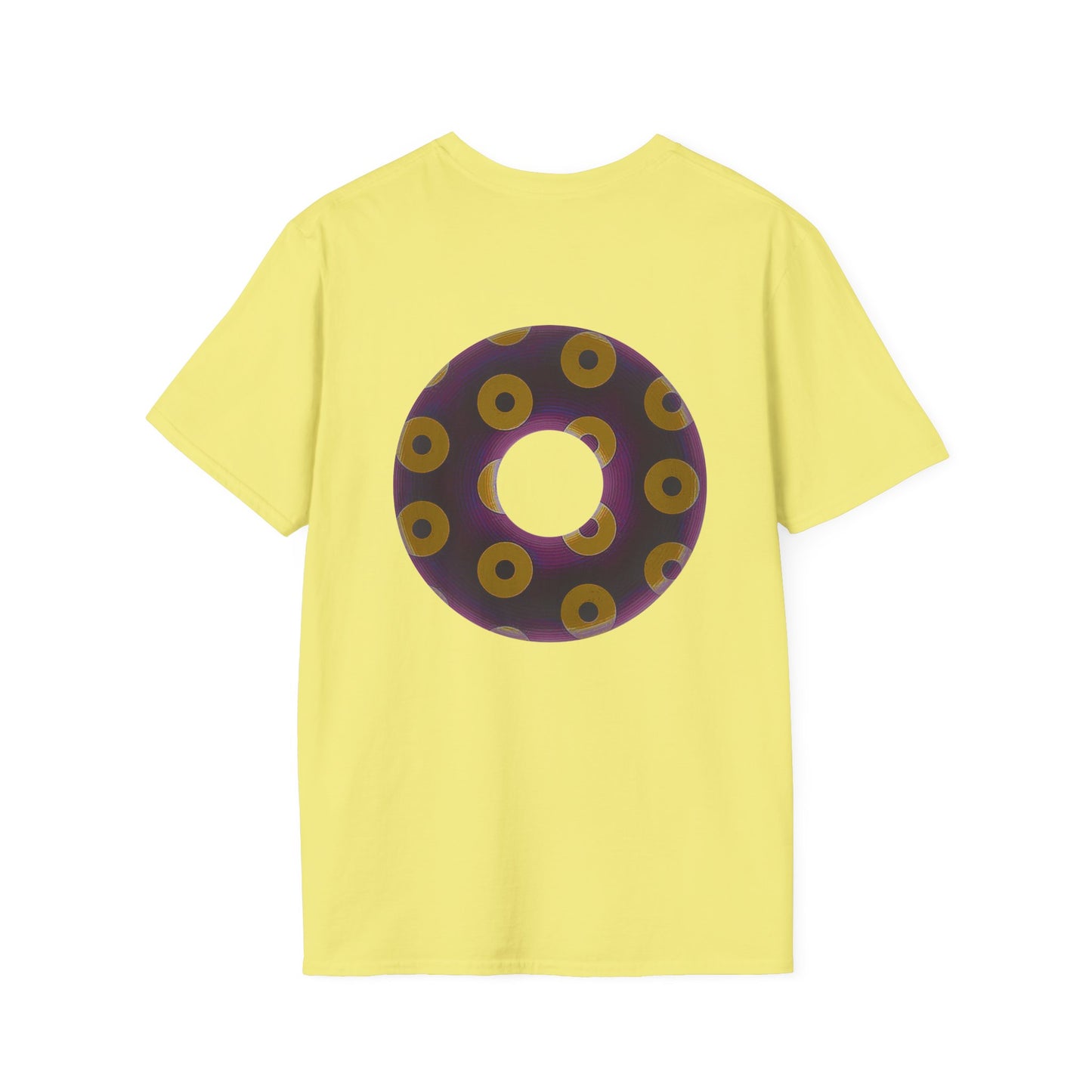 Plain Donuts/Unisex Soft-Style - "Plain Blimpy Paradoxical Donuts" - dark red-purple/dark yellow donuts