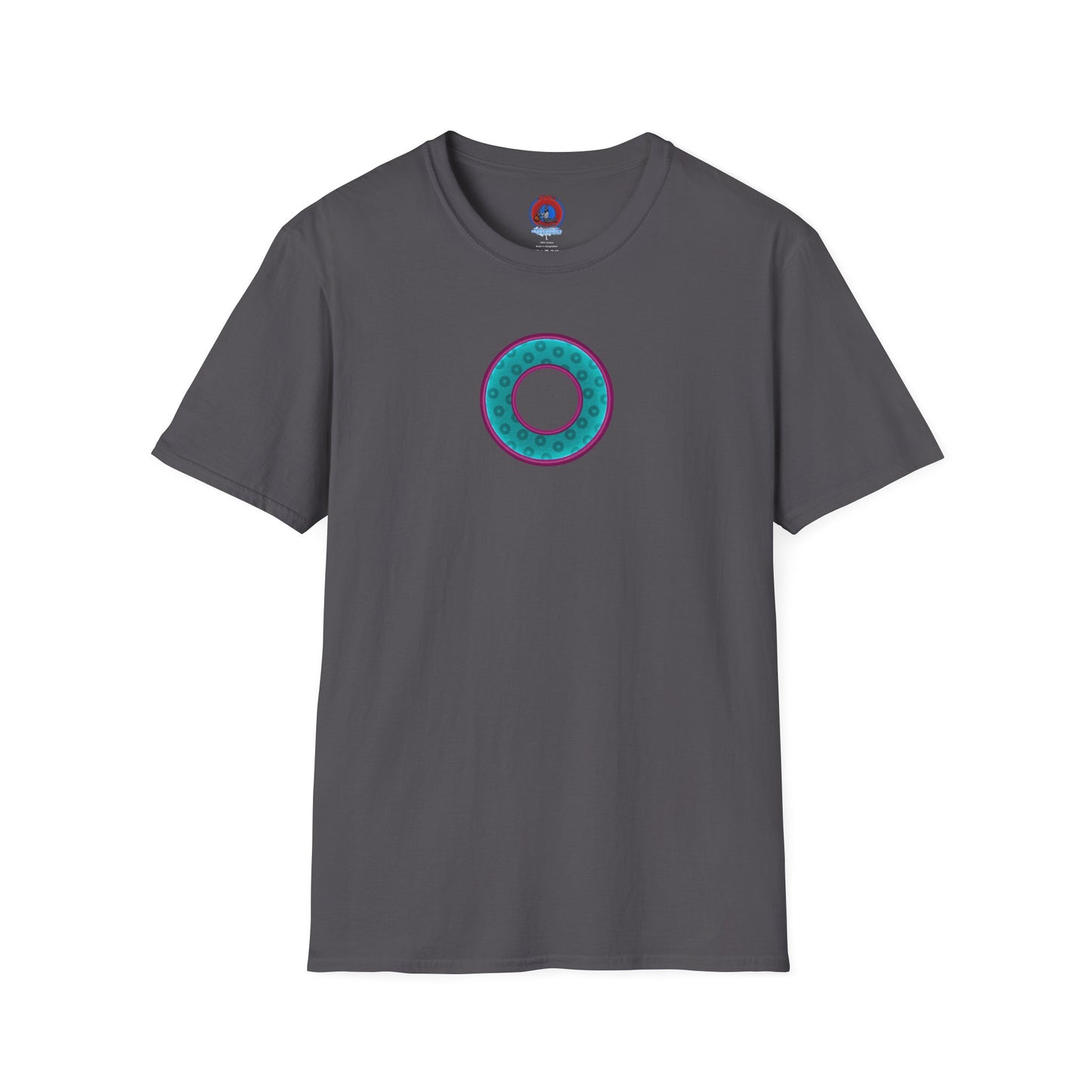 Plain Donuts/Unisex Soft-Style - "Plain Wide Mouthed Paradoxical Donuts" - teal/purple donuts