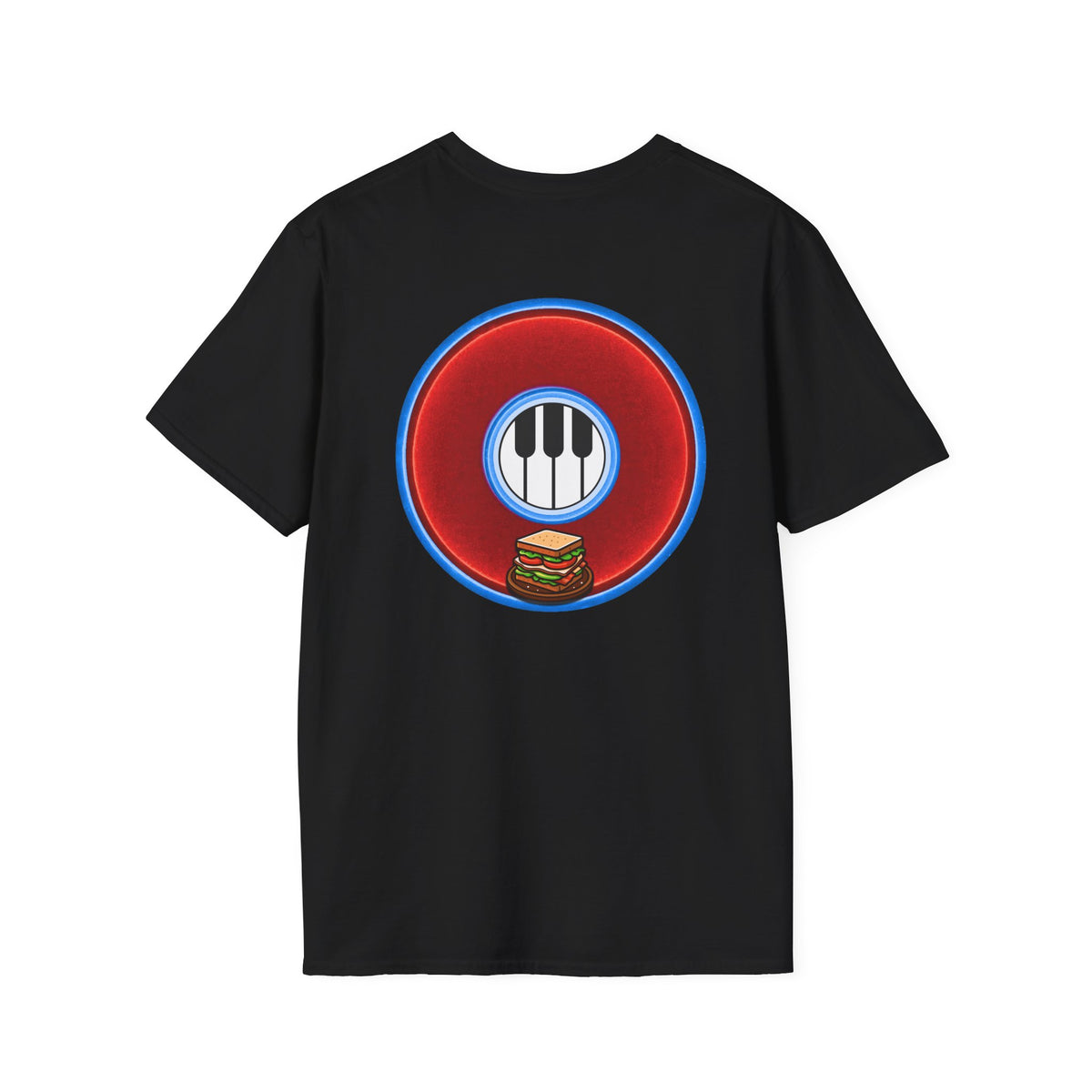 Classic Donut Tee - Unisex Soft-Style - "Rage Side Donut" - vivid red donut - variant 2