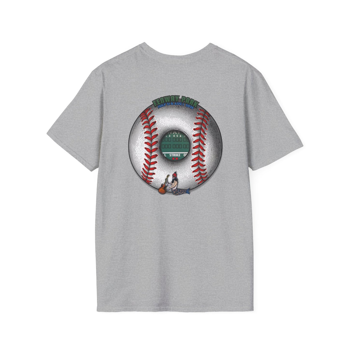 Classic Donut Tee - Unisex Soft-Style - "Phenway Ballpark Donuts" - white/red major league donut - variant 6
