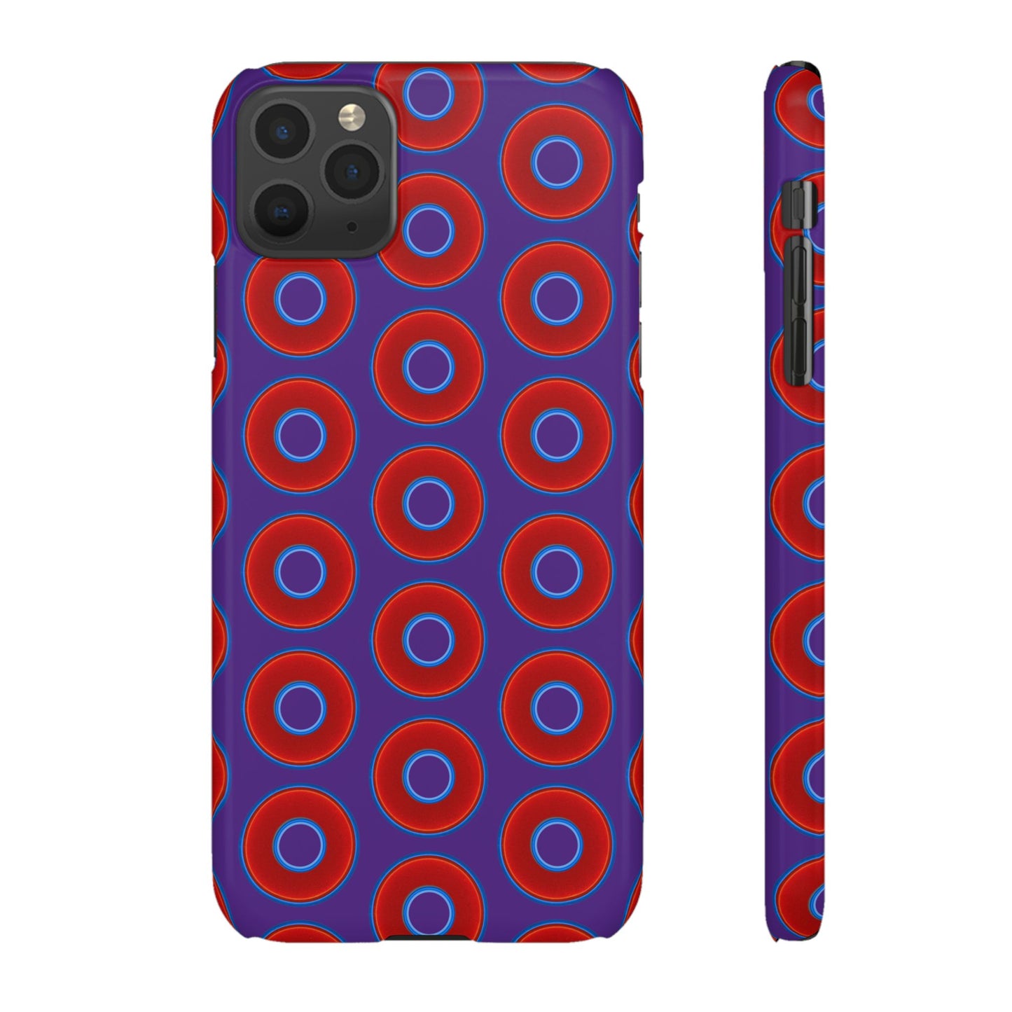 Lumpy Donut Snap Case - red vivid donut print w/dark purple background