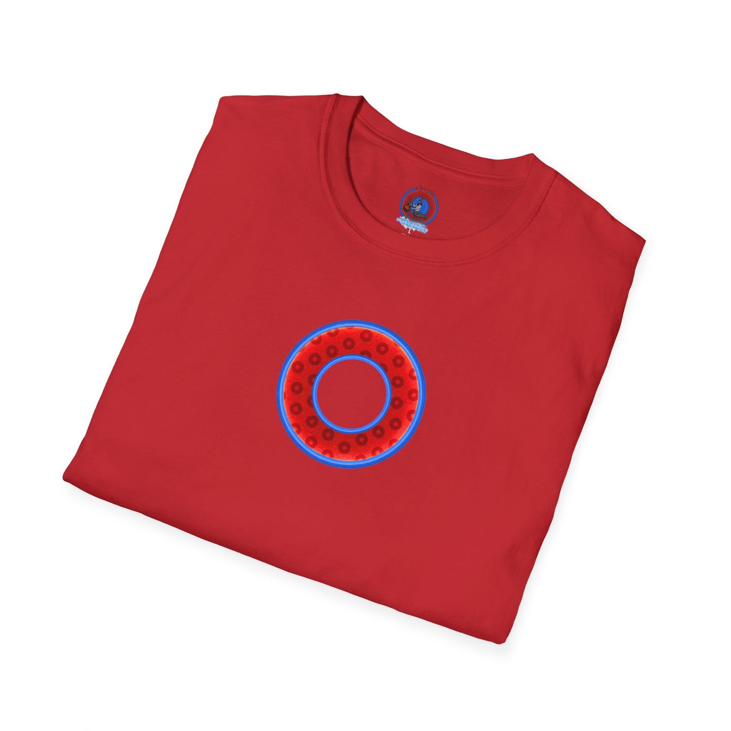 Plain Donuts/Unisex Soft-Style - "Plain Wide Mouthed Paradoxical Donuts" - red/medium royal blue donuts