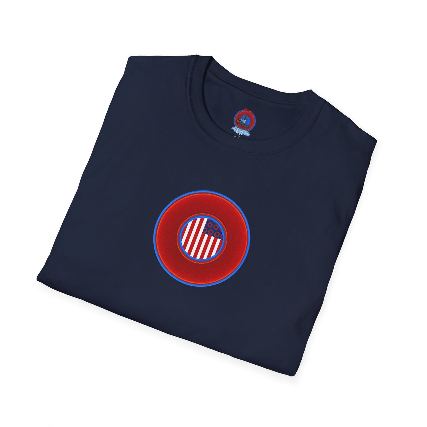 Classic Donut Tee - Unisex Soft-Style - "One Indivisible Donut" - vivid red phreedom donut - variant 1