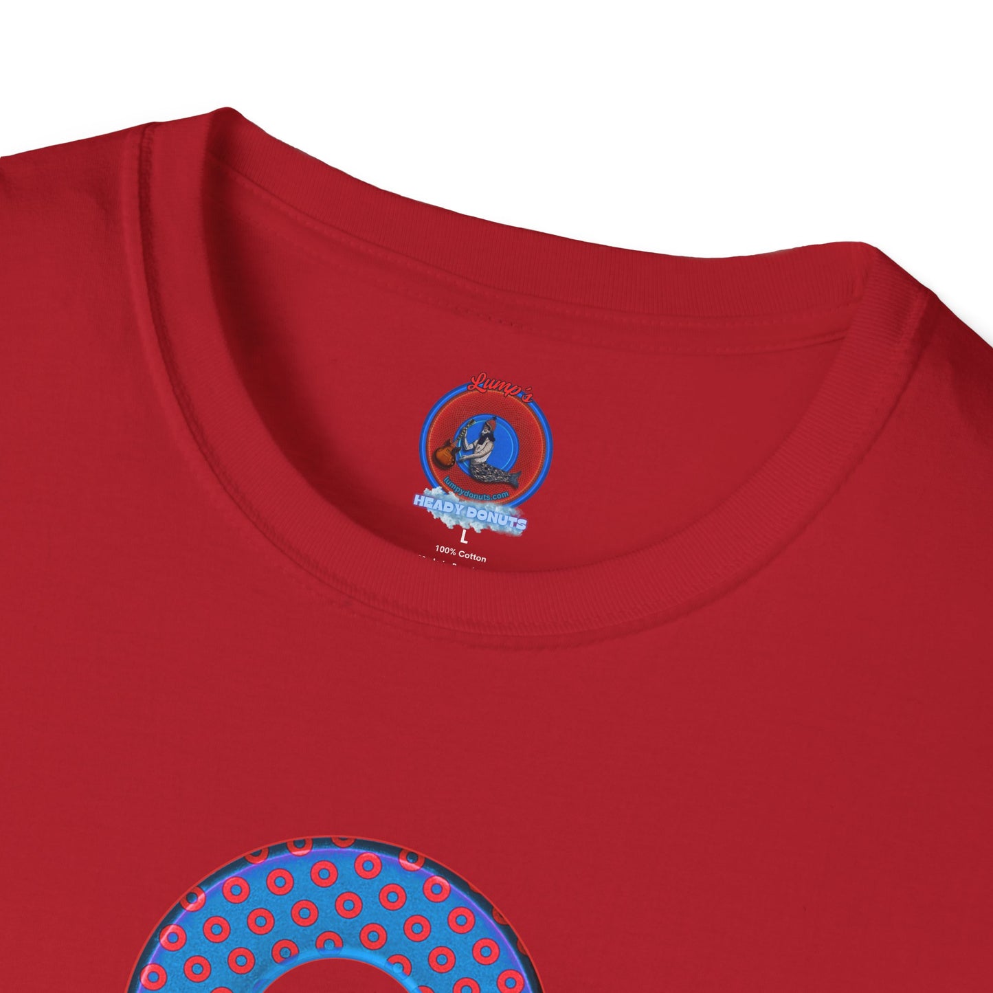 Plain Donuts/Unisex Soft-Style - "Plain Electric Paradoxical Donuts" - royal blue/red donuts