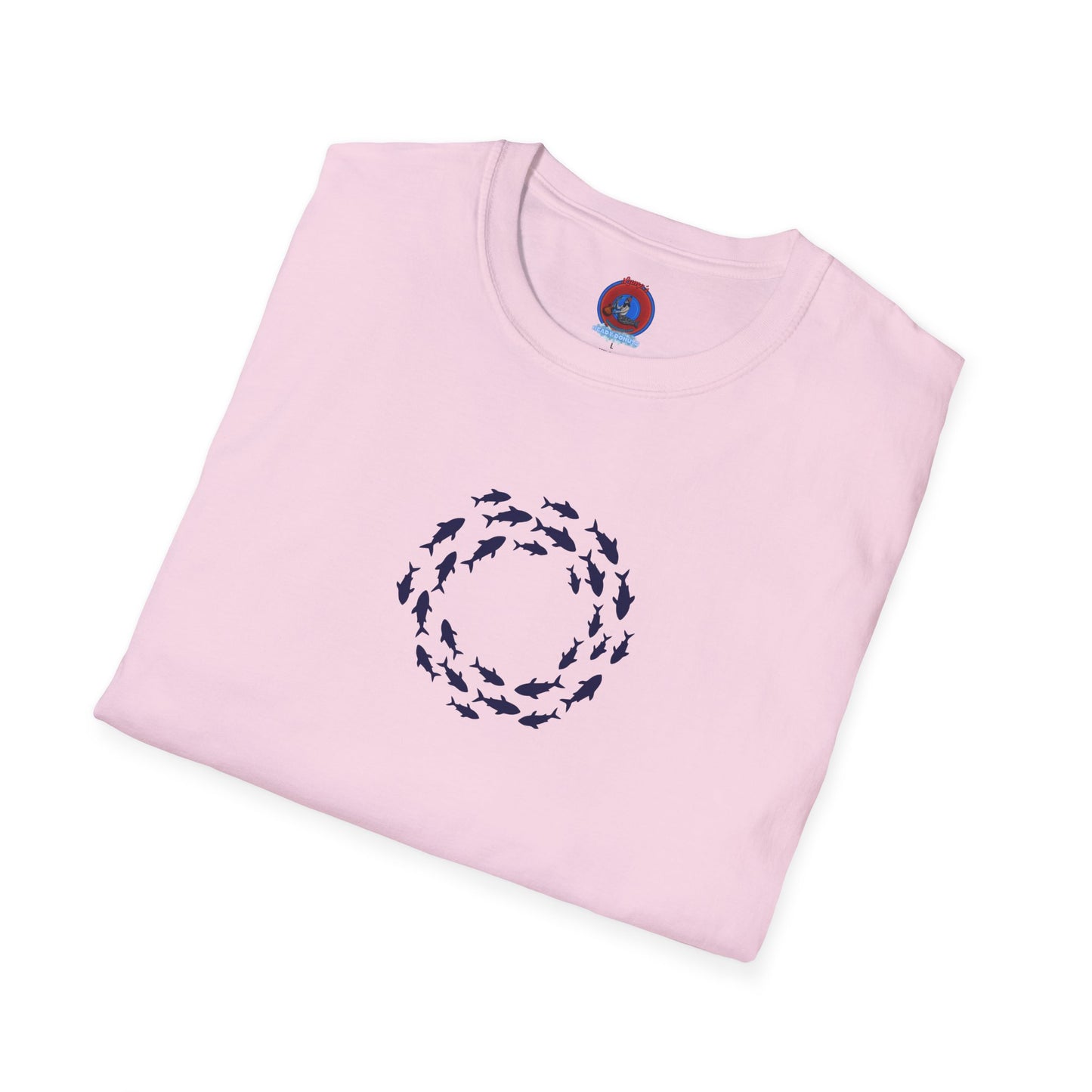 Classic Donut Tee - Unisex Soft-Style - "Skoolie of Phishies" - fish donut - variant 3