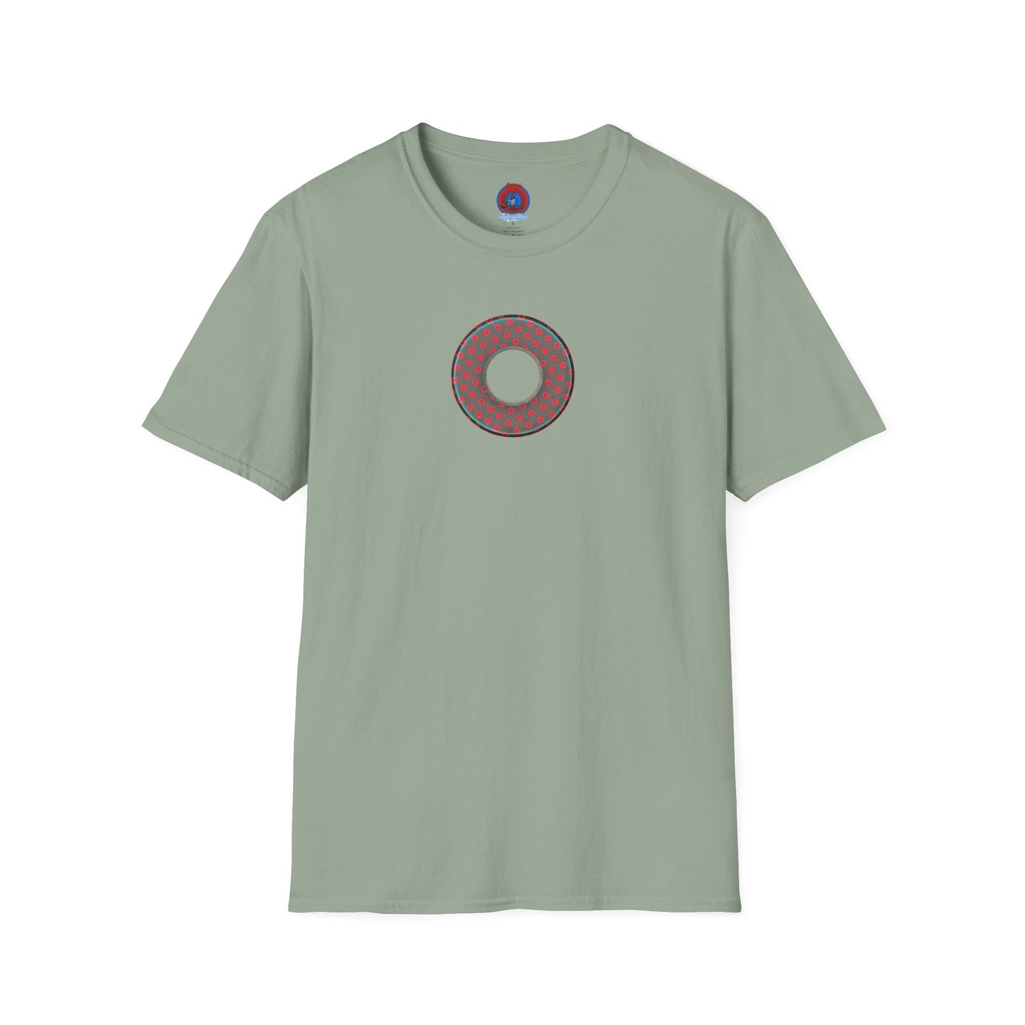 Plain Donuts/Unisex Soft-Style - "Plain Electric Paradoxical Donuts" - dark teal/red donuts