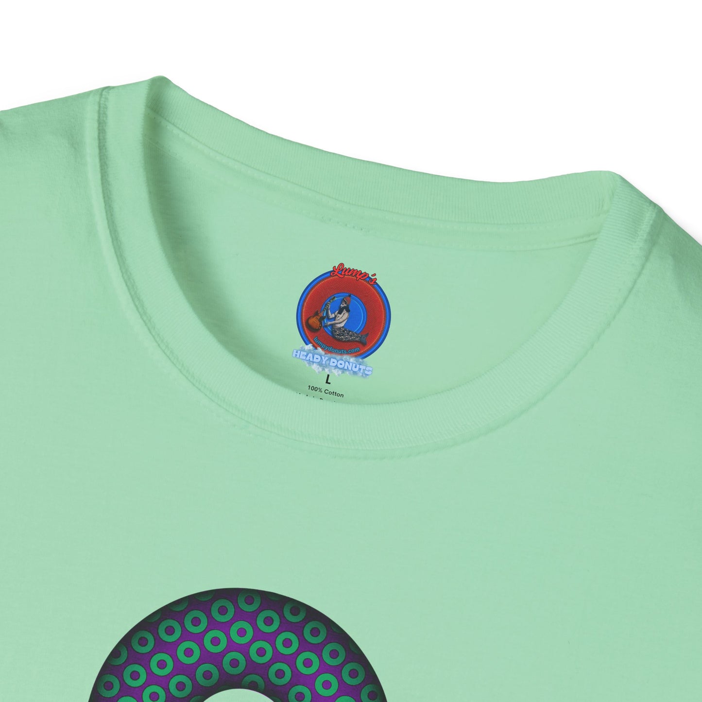Plain Donuts/Unisex Soft-Style - "Plain Paradoxical Grided Donuts" - green/purple donuts