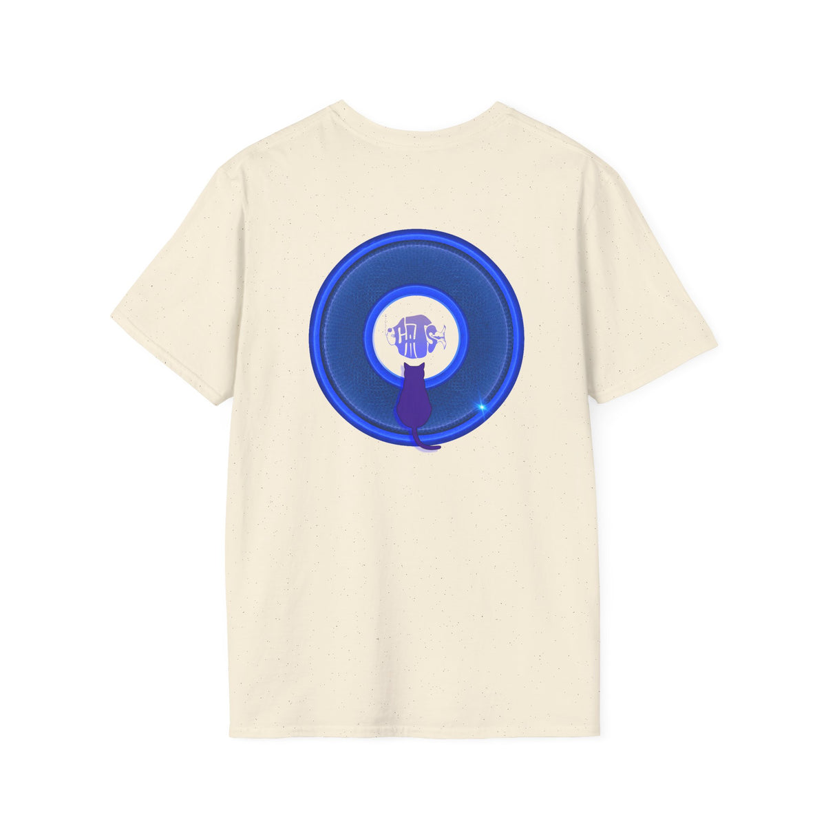 Classic Donut Tee - Unisex Soft-Style - "Cats: The Donut" - rustic blue/blue donut - variant 1