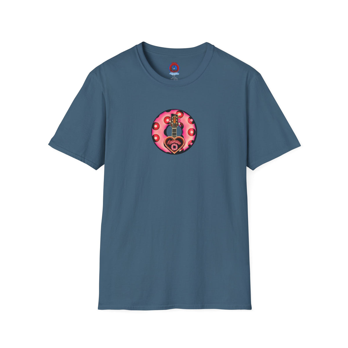 Classic Donut Tee - Unisex Soft-Style - "Would You Be My Donut?" - paradoxical faded magenta/red donut - variant 1