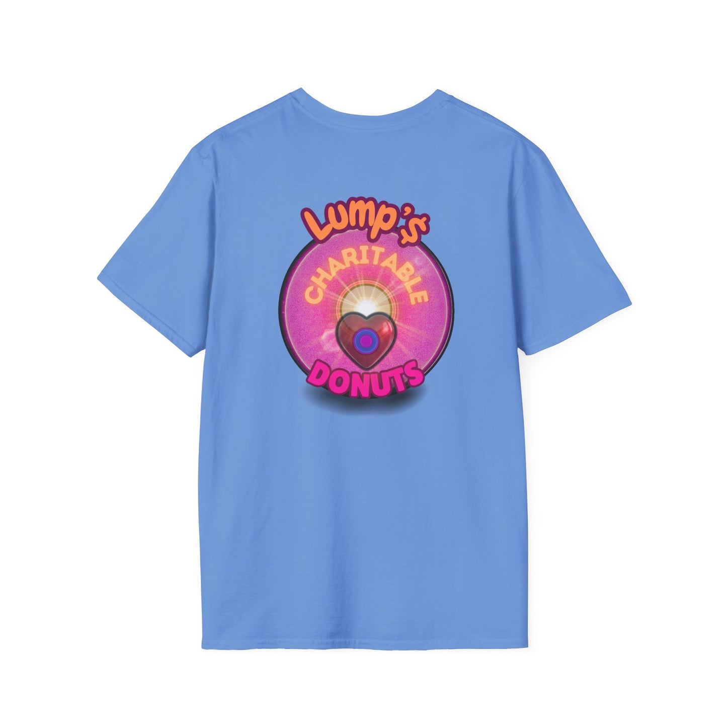 Classic Donut Tee - Unisex Soft-Style - "Lump's Official Charitable Donut" - series 1.0  - magenta donut [*100 to general charity fund]