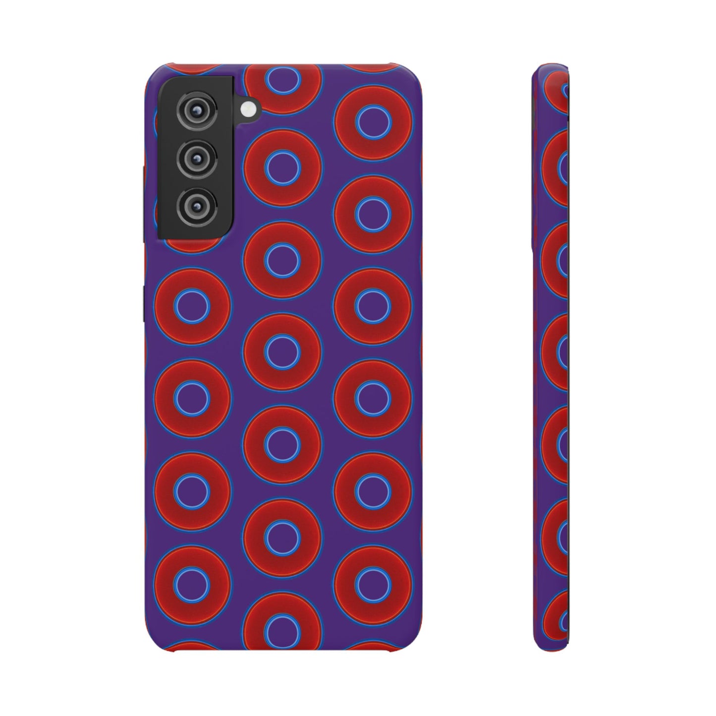 Lumpy Donut Snap Case - red vivid donut print w/dark purple background