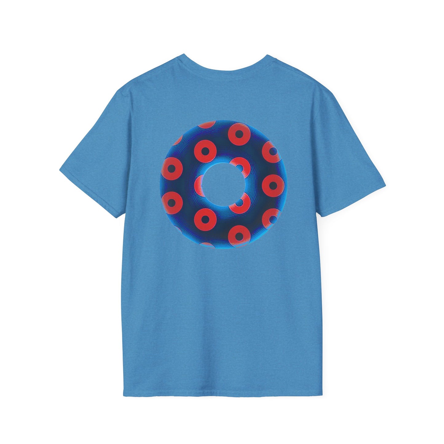 Plain Donuts/Unisex Soft-Style - "Plain Blimpy Paradoxical Donuts" - royal blue/bright red donuts