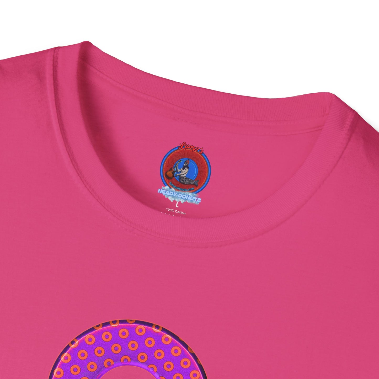 Plain Donuts/Unisex Soft-Style - "Plain Electric Paradoxical Donuts" - bright purple/red donuts