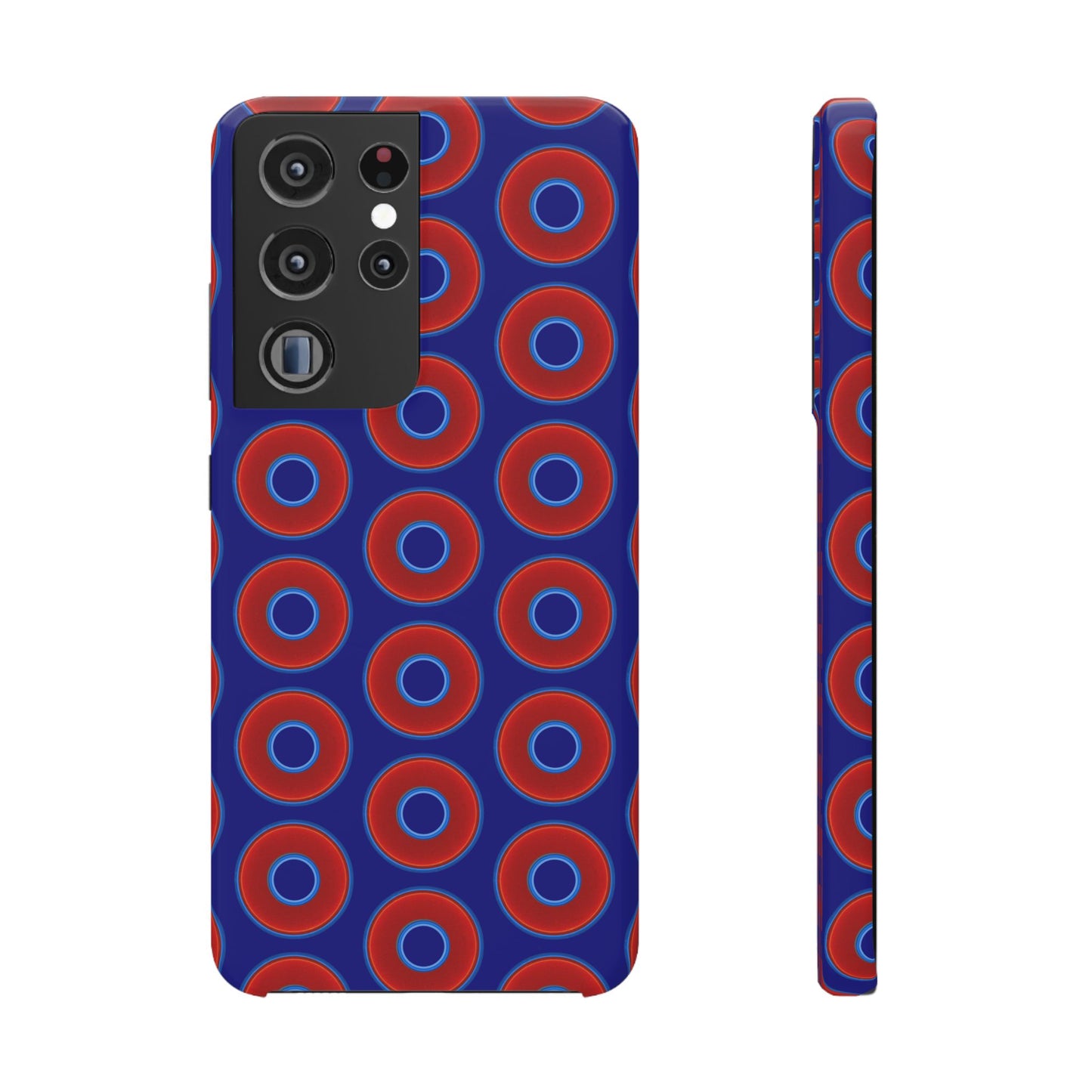 Lumpy Donut Snap Case - red vivid donut print w/vivid navy blue background