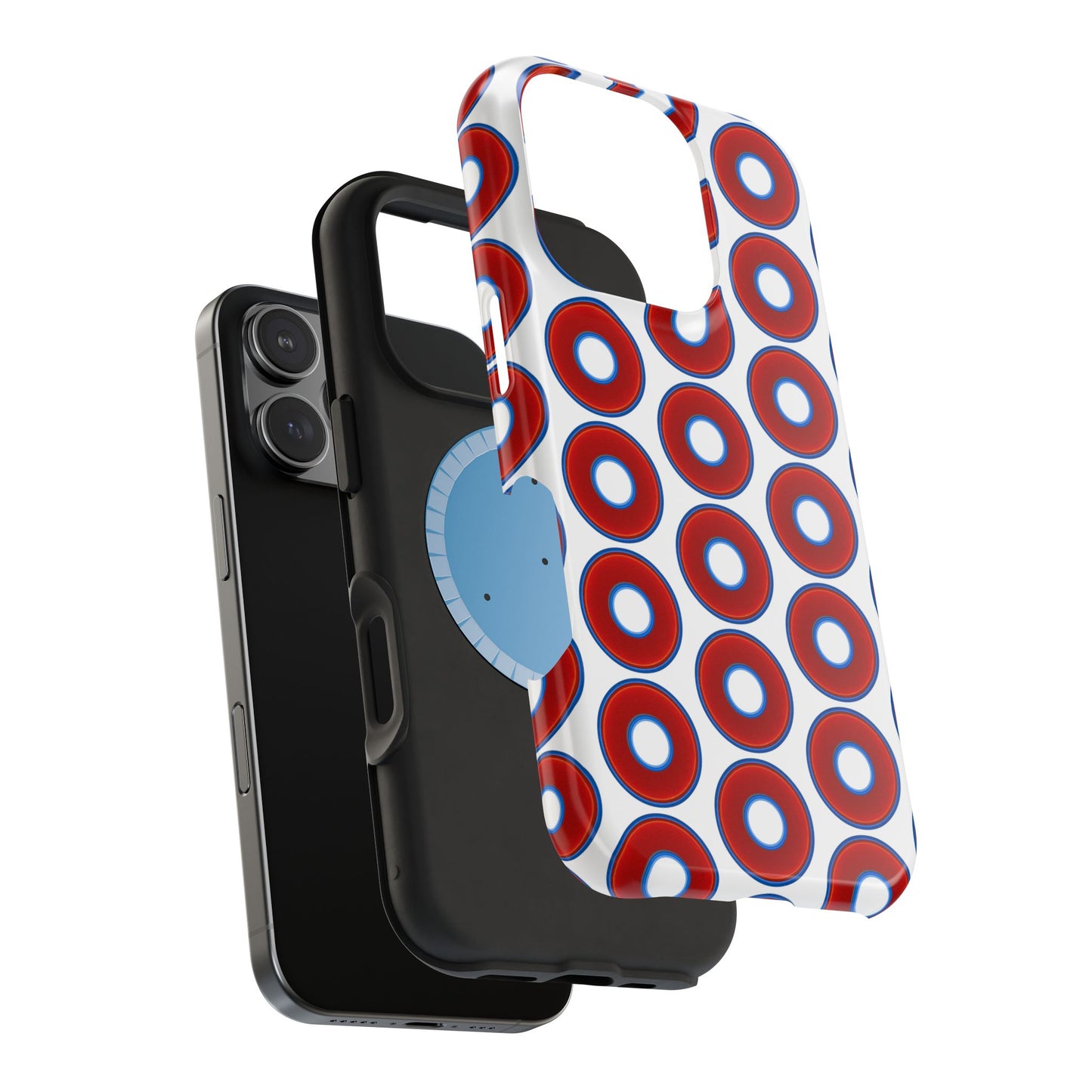 Magnetic Tough Donut Case - red vivid donut print w/white background