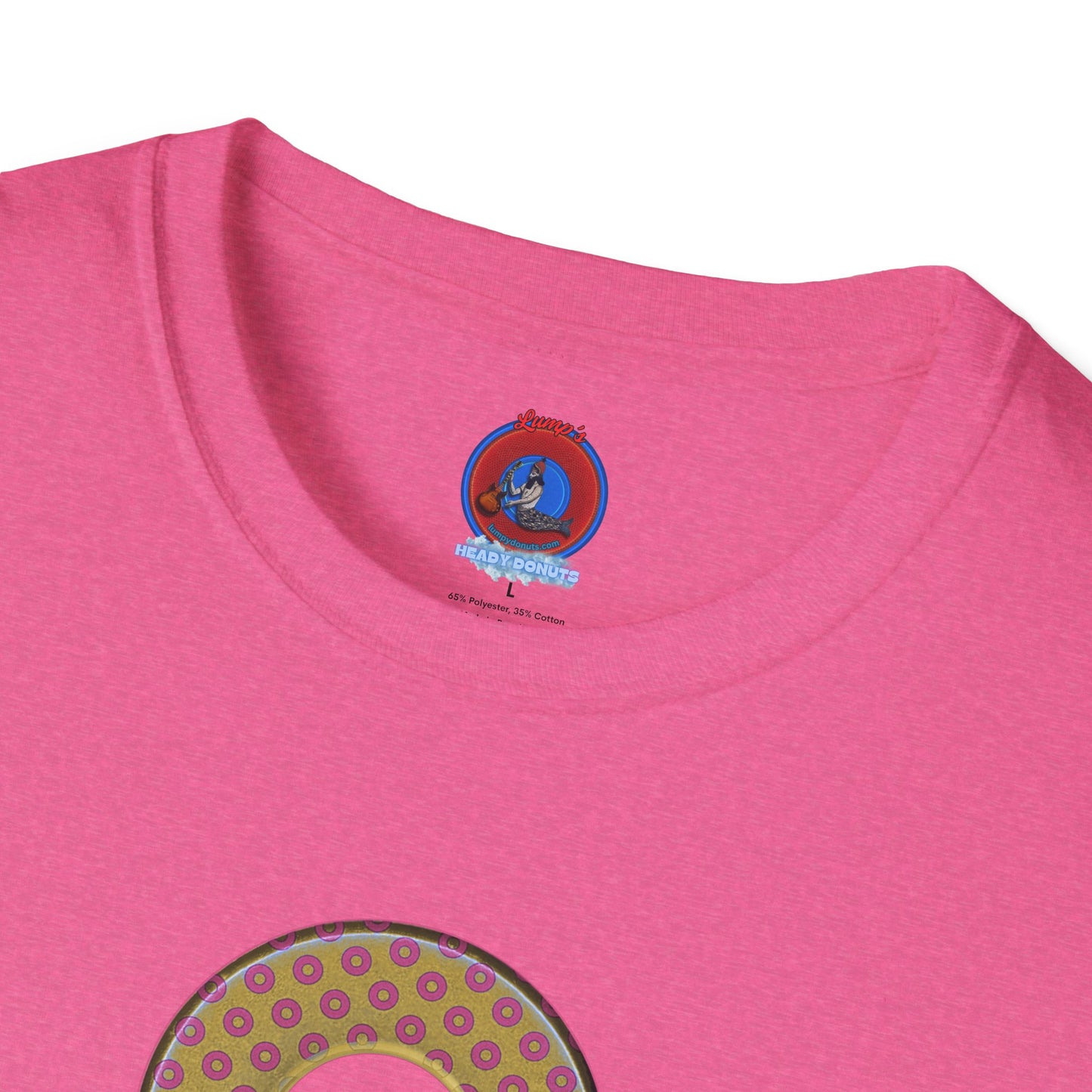 Plain Donuts/Unisex Soft-Style - "Plain Electric Paradoxical Donuts" - gold/pink donuts
