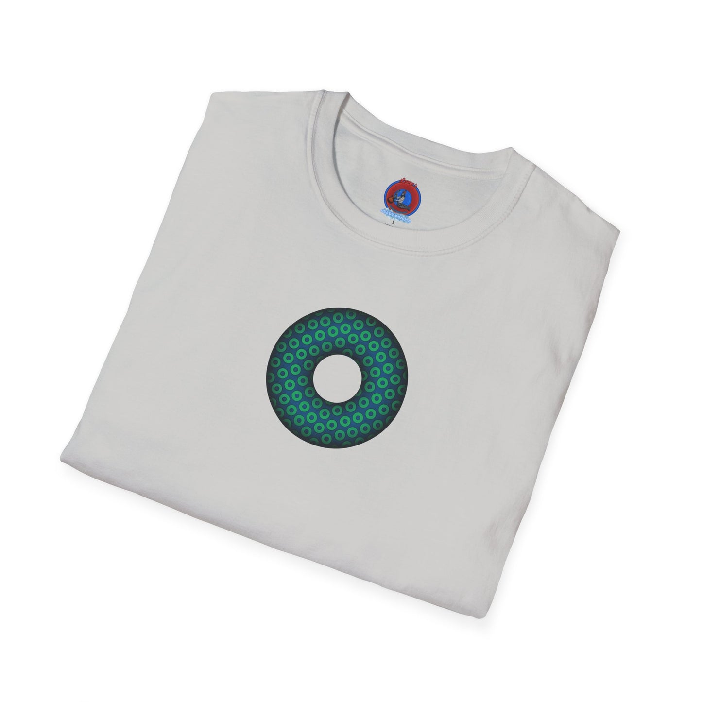 Plain Donuts/Unisex Soft-Style - "Plain Paradoxical Grided Donuts" - light green/midnight teal donuts