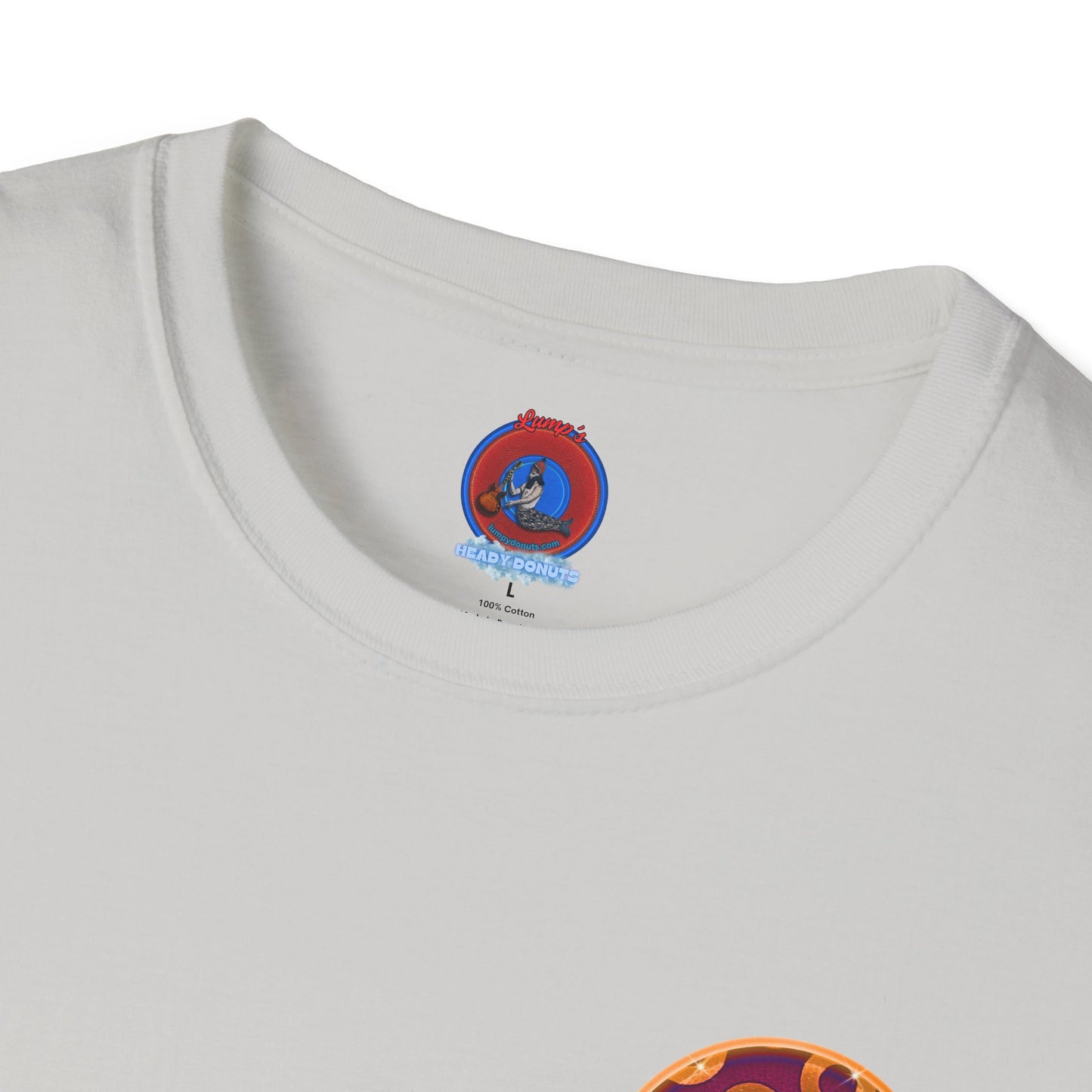 Classic Donut Tee - Unisex Soft-Style - "Princely Wooked Cream - YEMSG Donut " - burgundy/orange rustic paradox donut - variant 1