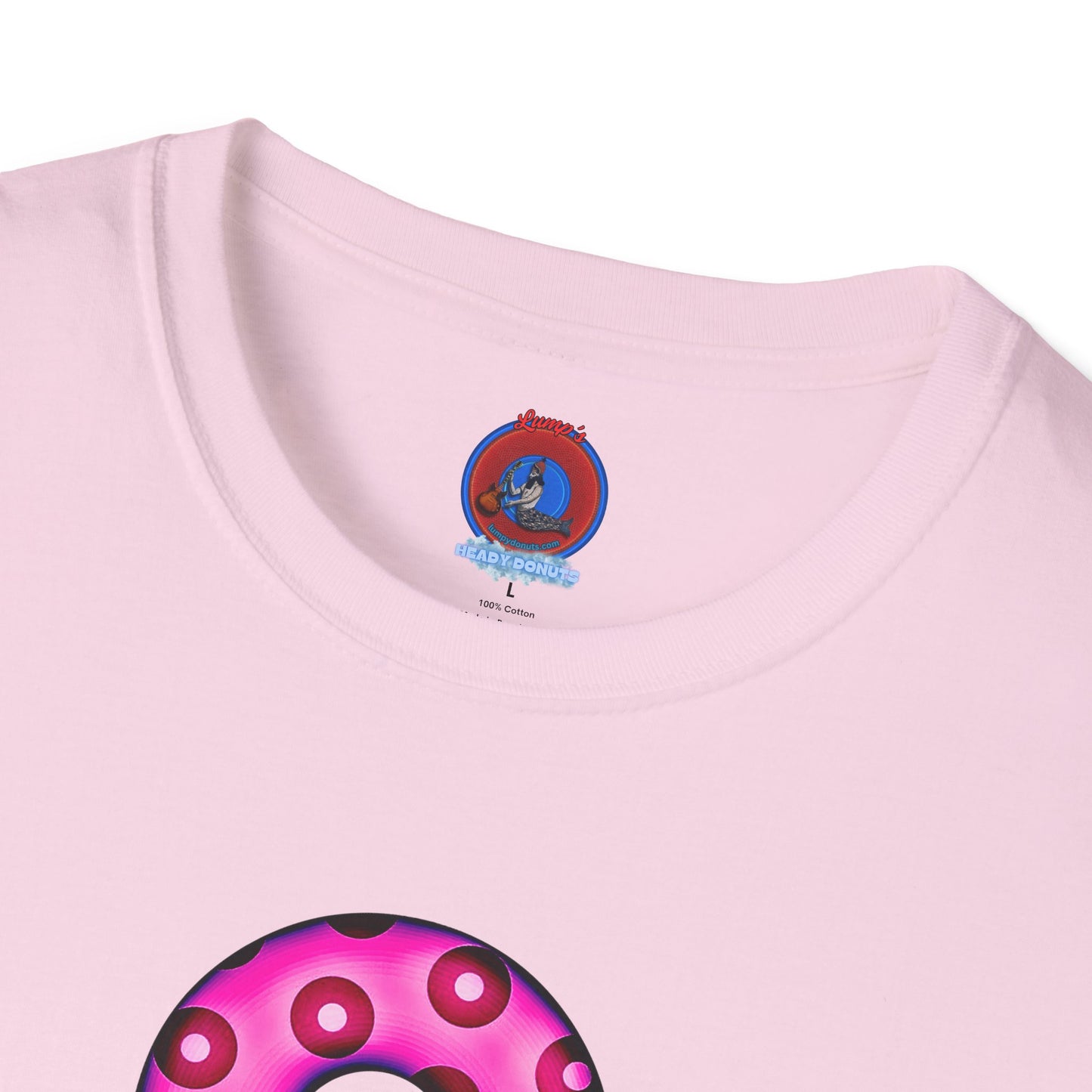 Plain Donuts/Unisex Soft-Style - "Plain Blimpy Paradoxical Donuts" - bright magenta/red donuts