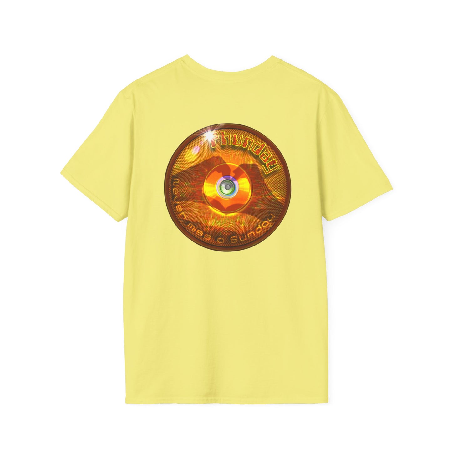 Classic Donut Tee - Unisex Soft-Style - "Sunday Phunday" - series 1.0 - variant 2 - gold donut