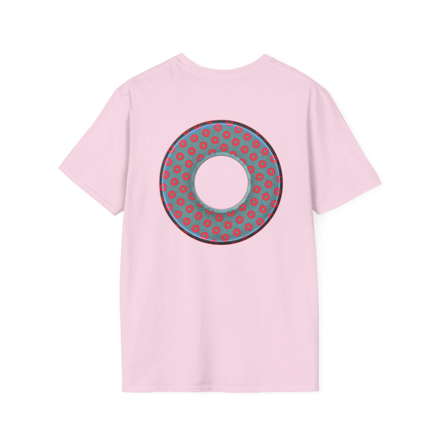 Plain Donuts/Unisex Soft-Style - "Plain Electric Paradoxical Donuts" - steel blue/red donuts