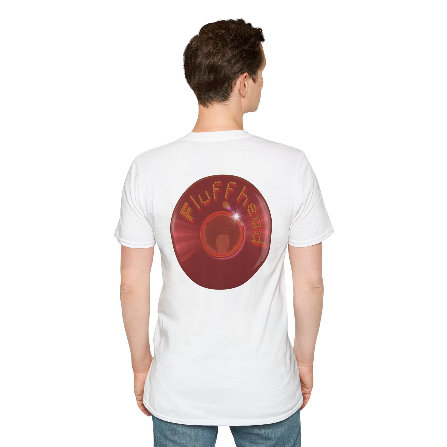Classic Donut Tee - Unisex Soft-Style - "The Fluffernutter Donut" - series 1.0 - dark red donut