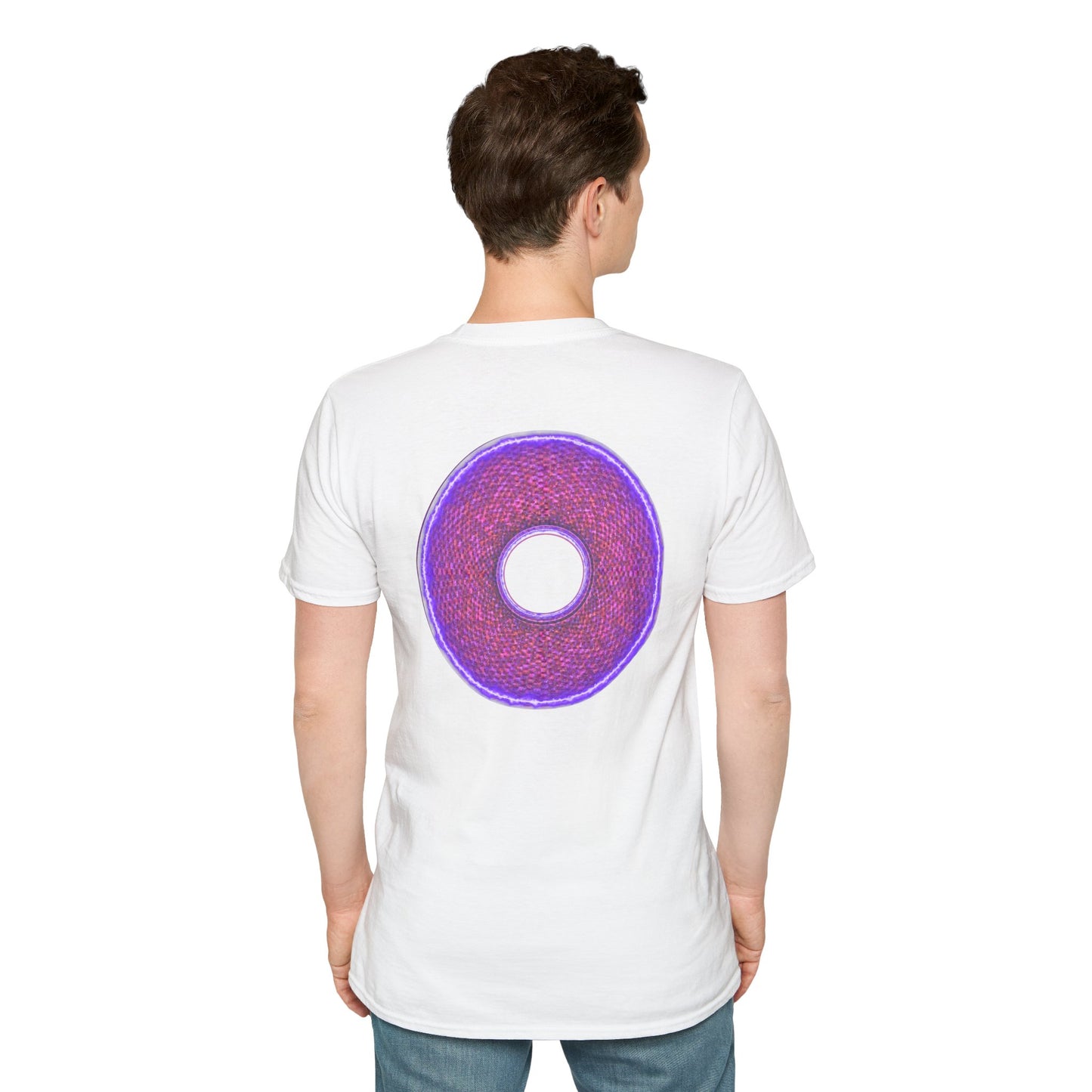 Classic Donut Tee - Unisex Soft-Style - "The Frankenstein Donut - It's Alive! " - series 1.0  - purple-ish donut