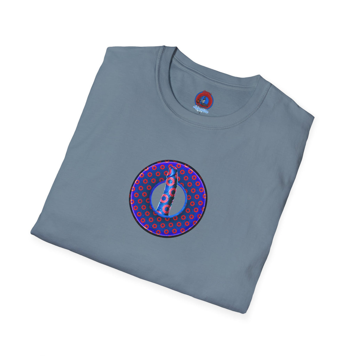 Classic Donut Tee - Unisex Soft-Style - "Sir Richard's Phamous Donut" - series 1.0  - variant 3 - red/blue paradox donut