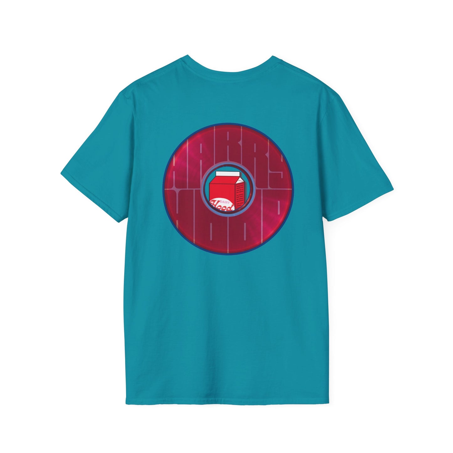 Classic Donut Tee - Unisex Soft-Style - "Harry Left His Shirt" - series 1.0  - variant 3 - red/magenta donut - w/milk