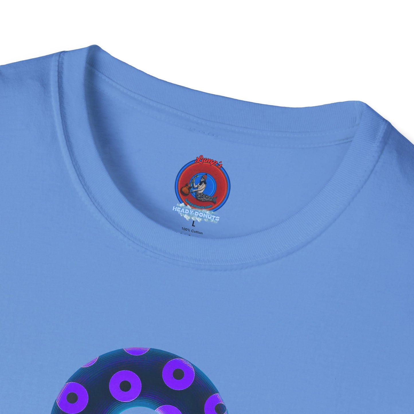 Plain Donuts/Unisex Soft-Style - "Plain Blimpy Paradoxical Donuts" - dark steel blue/vivd dark purple donuts