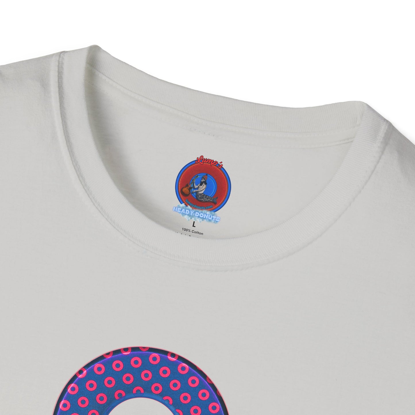 Plain Donuts/Unisex Soft-Style - "Plain Electric Paradoxical Donuts" - hot pink/navy blue donuts