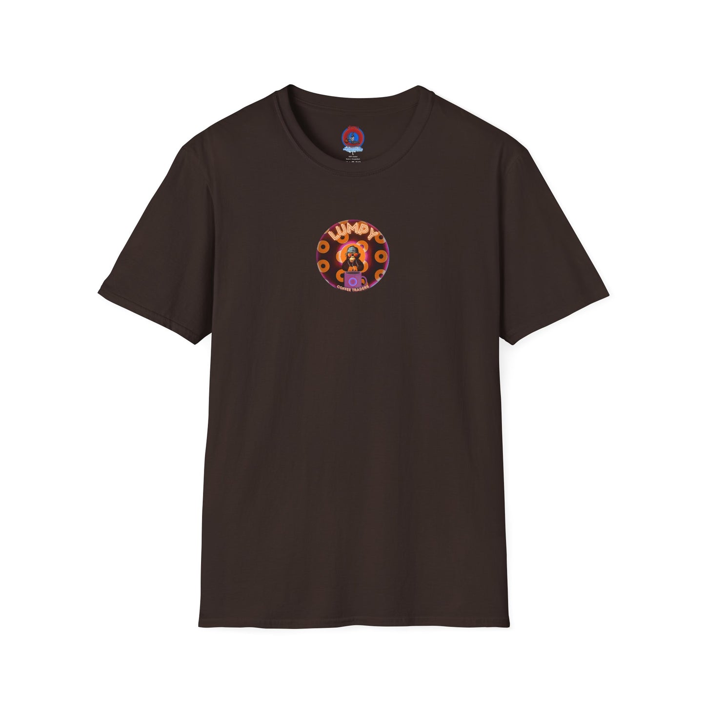 Coffee Traders Tee - Unisex Soft-Style - "Columbia House CDs " - paradoxical donut - 2 - logo front/coffee back